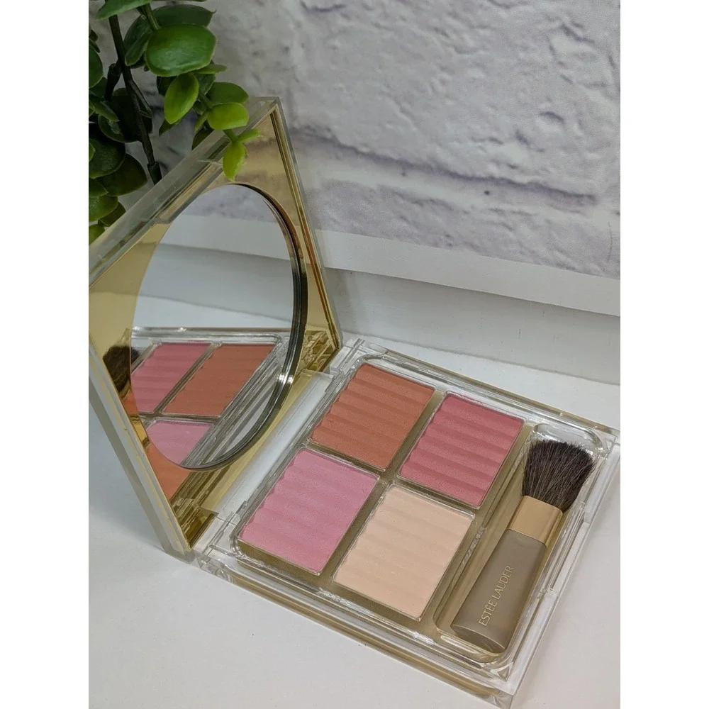 💋ESTEE LAUDER Deluxe ALL-OVER FACE COMPACT Palette Blush Pink Kiss Nectar Petal